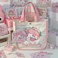 Túi Tote Vải Quai Xách My Melody Chia Ngăn Tiện Lợi