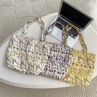 Túi Tote vải voan - họa tiết logo hoa hình nhiều mẫu - tone màu rực rỡ, phụ kiện du lịch Hè xinh, có sẵn Đà Nẵng.
