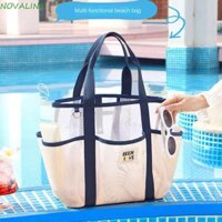 Túi Tote vệ sinh NOVALINK, Túi đi biển lưới cầm tay thoáng khí di động, Túi đeo vai du lịch dung tích lớn INS nhẹ khô nhanh
