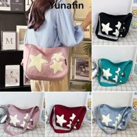 Túi Tote YUNAFIN, Túi đeo vai thời trang đơn giản dung lượng lớn ngôi sao năm cánh, Túi đeo chéo Nylon Túi đi chơi cho học sinh