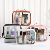 Túi trang điểm di động lớn, túi vệ sinh di động đơn giản, túi zip, túi lưu trữ PVC trong suốt chống nước XT1G