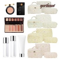 Túi trang điểm Quilted dành cho nữ Túi đựng mỹ phẩm hoa Túi đựng đồ vệ sinh dễ thương bằng vải Cotton [sporthouses.vn]
