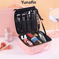 Túi trang điểm thêu YUNAFIN, Vải có dây đeo vai Túi trang điểm du lịch, Màu hồng chuyên nghiệp Đen Son môi dung tích lớn Người tổ chức nữ Cô gái