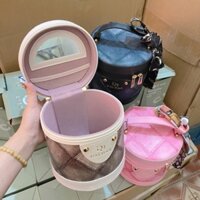 Túi Trang Điểm,Cốp Đựng Mỹ Phẩm Có Gương Dung Tích Lớn , Túi Du Lịch Di Động Chống Thấm Nước Thời Trang(bin)
