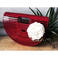 Túi tre cỡ nhỏ sơn đỏ