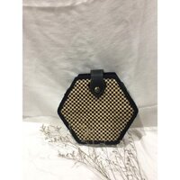 Túi tre đan họa tiết Boho hình lục giác