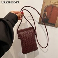Túi treo cổ URKIBESOTA, Túi điện thoại di động PU cổ điển, Túi xách nữ đa năng dọc Mini