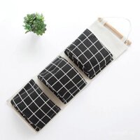 Túi treo đựng đồ bằng vải không thấm nước in hoa thời trang đơn giản tại nhà, túi đựng đồ trên tường, Túi đựng đồ ba túi