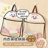Túi treo lưu trữ tất, túi đồ lót sau cửa, túi lưới treo vải, túi lưới bên trong tủ quần áo ký túc xá