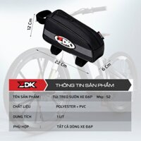 Túi Treo Sườn Trên Xe Đạp ZDK S1, Túi Vải Da Đựng Đồ Dùng Treo Xe Kháng Nước, Dày Dặn, Chuẩn Form Cao Cấp