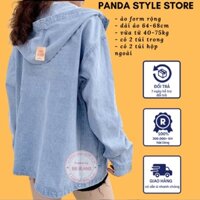 [Túi trong] Áo khoác jean nữ có túi trong - túi ngoài đính mũ jean dây kéo cao cấp chỉ có duy nhất tại Panda Style Store