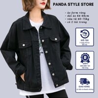 [TÚI TRONG] áo khoác jean nữ đen form rộng - áo khoác jean DF GX có túi trong cao cấp size 40-75kg chỉ có tại PSS