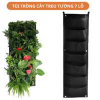 Túi Trồng Cây Treo Tường 7 Lỗ, Kích Thước 100x30CM, Vải Không Dệt, Bền Bỉ Theo Thời Gian