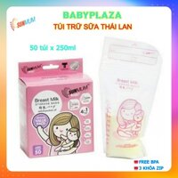 Túi trữ sữa SUNMUM hồng mẫu mới loại 250ml và loại 100ml - Nhập khẩu Thái Lan - 3 khóa zip - Free BPA