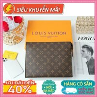 Túi Túi xách nữ cầm tay dự tiệc, Clutch lv hoa (Có hộp) Đẹp