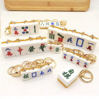 Túi Tùy Chỉnh Mahjong Acrylic Xe Nhỏ Kích Thước Lớn Móc Khóa In Đồ Trang Trí Phụ Kiện Mahjong Khắc