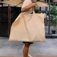 Túi vải canvas khổng lồ 50 * 70cm túi mua sắm siêu lớn Túi lưu trữ có thể chứa 18kg Túi Tote dày