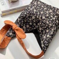 Túi vải canvas nghệ thuật họa tiết hoa cổ điển, túi đeo vai đơn ngọt ngào