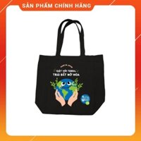 Túi Vải Canvas Terra Wash Cỡ Lớn Có Khóa Kéo Dày Dặn Đựng Được Laptop, Đựng Tài Liệu, Giấy A4, Màu Đen.