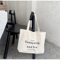 Túi vải canvas "Young Wild Free" | Ginkgo Totebag