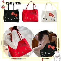 Túi vải CHEURISH, Túi đeo vai phong cách Hàn Quốc Hello Kitty, Túi đeo chéo thông thường dung tích lớn