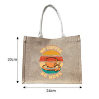 Túi vải Đay Trương Gia không phối, kích thước 30x24x17cm in hình BST COFFEE