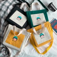 Túi vải đeo chéo nữ xinh 2020 - Túi nữ hình cô gái