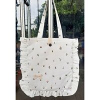 Túi vải đeo vai hoa nhí viền bèo Vintage [ HANDMADE 100%]
