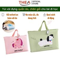Túi vải đựng quần áo cho bé đi học, túi vải to đựng đồ cho bé, túi đựng chăn, mền, gối cho bé đi học mẫu giáo - THEA