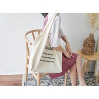 Túi vải eco bag cỡ lớn chữ Attitude dày dặn, thân thiện môi trường