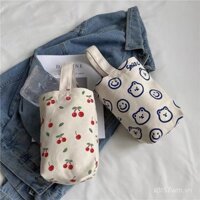 Túi vải in hoạt hình, túi xách nữ sinh viên thoải mái, túi xách lớn, túi đựng chai nước dễ thương cho trẻ em, túi tote cầm tay