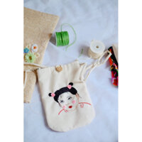 Túi vải Linen thêu tay
