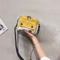 Túi vải nữ đeo chéo kèm phụ kiện dễ thương_A132