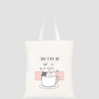 Túi vải tote canvas HTFashion in hình cute girl with cat HT128