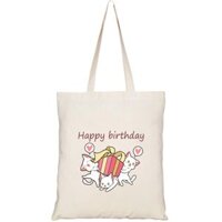 Túi Vải Tote Canvas In Hình Happy Birthday Cat HT162