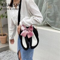 Túi vải UFASM, Dây đeo vai có thể điều chỉnh Túi tai thỏ, Túi đeo chéo dây thắt nơ