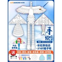 Túi vật liệu tự làm diều kiểu mới Phượng Hoàng, tranh vẽ tự làm trống cho trẻ em, tô màu bằng tay, gió dễ bay
