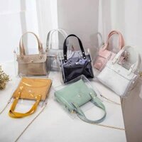 Túi Ví Nữ Mini Màu Pastel Nhựa Trong Phối Ví Sang Chảnh Đeo Chéo Xu Hướng Hàn Quốc 2020 ( Kèm Ảnh Thật )