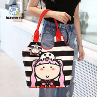 Túi vỏ hợp tác A9IW Luo Qi x Xiao Kou, túi văn phòng, hộp cơm trưa cho nhân viên, túi tote đi làm, túi xách hình quạt, dây đeo vai, túi đeo chéo