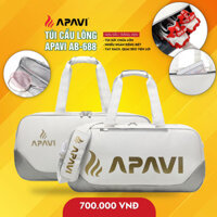 Túi vợt cầu lông Apavi AB-688 Trắng đen cao cấp, túi vuông sức chứa lớn, có ngăn đựng giày, vợt và đồ ướt riêng, chống t