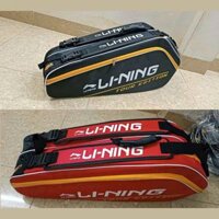 Túi vợt lining đen, đỏ, kích thước 72*32*22 gồm 2 ngăn chính lớn 1 ngăn phụ, 1 ngăn giày riêng