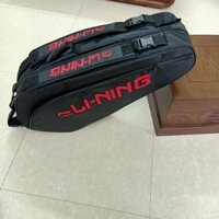 túi vợt lining đen logo đỏ