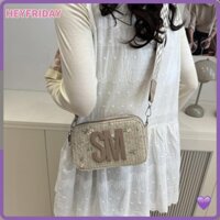 Túi vuông HYFRIDAY, Túi xô hoa ren Bohemian, Túi cói ống hút dệt tay thông thường Kỳ nghỉ