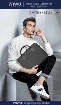 Túi Wiwu Campus Slim Case 2in1 Dành Cho Laptop, Ultrabook Kèm Theo Túi Phụ Rời Và Bàn Di Chuột - Hàng Chính Hãng - 13.3 inch - Xám