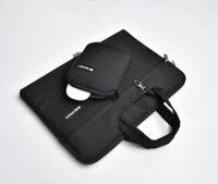 Túi Wiwu Campus Slim Case 2in1 Dành Cho Laptop, Ultrabook Kèm Theo Túi Phụ Rời Và Bàn Di Chuột - Hàng Chính Hãng - 15.4inch - Màu đen