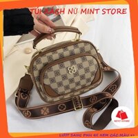 Túi xách cầm tay túi đeo chéo nhiều ngăn họa tiết kẻ ô quai vải to bản cá tính thời trang PK 723