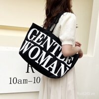 Túi xách canvas cho mẹ, túi xách nữ nhẹ nhàng Thái Lan, in chữ mới 2023, túi đeo vai đơn giản, thời trang