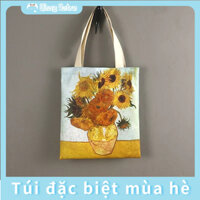 Túi Xách Canvas Cỡ Lớn Họa Tiết Tranh Sơn Dầu Van Gogh Sáng Tạo