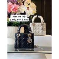 Túi Xách CD Mini Lady Lambskin 3 Ô Size 17 2 Dây Da Thật Full 2 Box (NHẮN TRƯỚC SHOP KIỂM KH