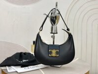 Túi Xách Celine Triomphe Chất Da Bê Replica 11 Nữ Màu Đen 23x14x7cm